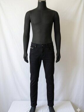 Benjamin Black Jeans Mens 34x32 Blue Cotton Denim Straight Leg Stretch Slim Fit